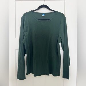 Old Navy Forest Green Ribbed Long Sleeve Tee